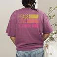 Peace Love Science Lovers Math Chemistry Teacher Women's Comfort Colors T-Shirt Back Print Berry Peace Love Science Lovers Math Chemistry Teacher Women's Comfort Colors T-Shirt Back Print Berry