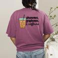 Phonemes Graphemes And Caffeine Coffee Teacher Appreciation Women's Comfort Colors T-Shirt Back Print Berry
