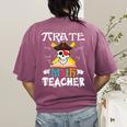 Pirate Math Teacher Skull Pirate Halloween Costume Women's Comfort Colors T-Shirt Back Print Berry