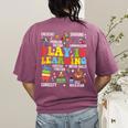 Play Is Learning Kindergarten Preschool Teacher Appreciation Women's Comfort Colors T-Shirt Back Print Berry Play Is Learning Kindergarten Preschool Teacher Appreciation Women's Comfort Colors T-Shirt Back Print Berry