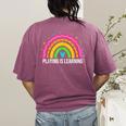 Playing Is Learning Early Childhood Education ECE Teacher Women's Comfort Colors T-Shirt Back Print Berry Playing Is Learning Early Childhood Education ECE Teacher Women's Comfort Colors T-Shirt Back Print Berry