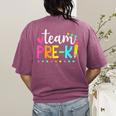 Pre-k Team Pencil Teacher Student Back To School Girls Women's Comfort Colors T-Shirt Back Print Berry