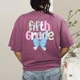 Preppy Fifth Grade Teacher Blue Floral Coquette Pencil Bow Women's Comfort Colors T-Shirt Back Print Berry Preppy Fifth Grade Teacher Blue Floral Coquette Pencil Bow Women's Comfort Colors T-Shirt Back Print Berry