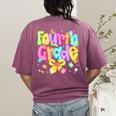 Preppy Fourth Grade Back To School 4th Grade Teacher Girls Women's Comfort Colors T-Shirt Back Print Berry