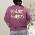 Preppy Kindergarten First Day Of School Teachers Girls Boys Women's Comfort Colors T-Shirt Back Print Berry