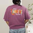 Preppy One Thankful Teacher Coquette Thanksgiving Teacher Women's Comfort Colors T-Shirt Back Print Berry