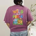 Preschool Teacher Kids Back To School Wild About Pre-K Women's Comfort Colors T-Shirt Back Print Berry Preschool Teacher Kids Back To School Wild About Pre-K Women's Comfort Colors T-Shirt Back Print Berry