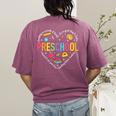 Preschool Teacher Pre-K Heart First Day Of Preschool Kids Women's Comfort Colors T-Shirt Back Print Berry Preschool Teacher Pre-K Heart First Day Of Preschool Kids Women's Comfort Colors T-Shirt Back Print Berry