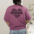 Principal Heart Life School Principal Teacher Appreciation Women's Comfort Colors T-Shirt Back Print Berry