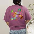 Progress Over Perfection Caterpillar Teacher Back To School Women's Comfort Colors T-Shirt Back Print Berry Progress Over Perfection Caterpillar Teacher Back To School Women's Comfort Colors T-Shirt Back Print Berry