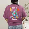 Proud To Teach Multilingual Learner ESL English Teacher Women's Comfort Colors T-Shirt Back Print Berry