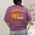 Pumpkin Spice And Teacher Life Halloween Teacher Women's Comfort Colors T-Shirt Back Print Berry Pumpkin Spice And Teacher Life Halloween Teacher Women's Comfort Colors T-Shirt Back Print Berry