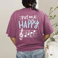 Put On A Happy Face Music Music Teacher Women's Comfort Colors T-Shirt Back Print Berry Put On A Happy Face Music Music Teacher Women's Comfort Colors T-Shirt Back Print Berry