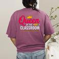 Queen Of The Classroom Teacher Women's Comfort Colors T-Shirt Back Print Berry Queen Of The Classroom Teacher Women's Comfort Colors T-Shirt Back Print Berry
