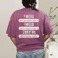 There Their They'Re Teacher English Grammar Police Women's Comfort Colors T-Shirt Back Print Berry There Their They'Re Teacher English Grammar Police Women's Comfort Colors T-Shirt Back Print Berry