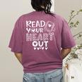 Read Your Heart Out Cute For Teacher Women Love Reading Book Women's Comfort Colors T-Shirt Back Print Berry