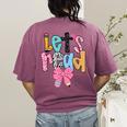 Lets Read Reading Teacher Back To School Literacy Pencil Bow Women's Comfort Colors T-Shirt Back Print Berry Lets Read Reading Teacher Back To School Literacy Pencil Bow Women's Comfort Colors T-Shirt Back Print Berry