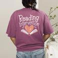 Reading Intervention Teacher Women's Comfort Colors T-Shirt Back Print Berry