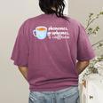 Reading Interventionist Specialist Teacher Phonemes Graphemes And Caffeine Reading Intervention -Adults Classic Fit Short Sleeve Women's Comfort Colors T-Shirt Back Print Berry