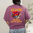 Reading Super Power Activated Superhero Teacher Or Student Men Women Girls Kids Women's Comfort Colors T-Shirt Back Print Berry