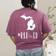 Red For Ed Michigan Teacher Public Education Women's Comfort Colors T-Shirt Back Print Berry Red For Ed Michigan Teacher Public Education Women's Comfort Colors T-Shirt Back Print Berry