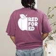 Red For Ed Teacher Support Public Education For Men Women Kids Women's Comfort Colors T-Shirt Back Print Berry Red For Ed Teacher Support Public Education For Men Women Kids Women's Comfort Colors T-Shirt Back Print Berry