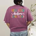 Regulation Before Expectation Cute ABA SPED Teacher Therapy Women's Comfort Colors T-Shirt Back Print Berry