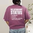 Relationship Status Taken By Super Hot Teacher Women's Comfort Colors T-Shirt Back Print Berry