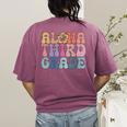 Retro Aloha Third Grade Teacher Summer Vacation Beach Hawaii Women's Comfort Colors T-Shirt Back Print Berry Retro Aloha Third Grade Teacher Summer Vacation Beach Hawaii Women's Comfort Colors T-Shirt Back Print Berry