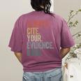 Retro ALways Cite Your Evidence Bruh ELA Teacher For Men Women Kids Women's Comfort Colors T-Shirt Back Print Berry Retro ALways Cite Your Evidence Bruh ELA Teacher For Men Women Kids Women's Comfort Colors T-Shirt Back Print Berry