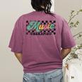 Retro Checkered Music Therapist Squad Music Therapy Teacher For Men Women Women's Comfort Colors T-Shirt Back Print Berry