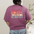 Retro Diversity Equity Inclusion Belonging DEIB Teacher Women's Comfort Colors T-Shirt Back Print Berry