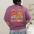 Retro Fall In Love With Learning Autumn Pumpkin Teacher Kids Women's Comfort Colors T-Shirt Back Print Berry