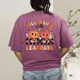 Retro Fall In Love With Learning Autumn Pumpkin Teacher Women's Comfort Colors T-Shirt Back Print Berry Retro Fall In Love With Learning Autumn Pumpkin Teacher Women's Comfort Colors T-Shirt Back Print Berry