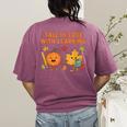 Retro Fall In Love With Learning Autumn Pumpkin Teacher Women's Comfort Colors T-Shirt Back Print Berry Retro Fall In Love With Learning Autumn Pumpkin Teacher Women's Comfort Colors T-Shirt Back Print Berry