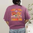 Retro Fall In Love With Learning Autumn Pumpkin Teachers Women's Comfort Colors T-Shirt Back Print Berry
