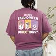Retro Are You Fall O Ween Directions Teacher Halloween Ghost Women's Comfort Colors T-Shirt Back Print Berry