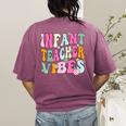 Retro Infant Teacher Vibes Women Daycare Teacher Women's Comfort Colors T-Shirt Back Print Berry
