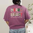 Retro Merry Teacher Bright Students Christmas Teacher Women's Comfort Colors T-Shirt Back Print Berry Retro Merry Teacher Bright Students Christmas Teacher Women's Comfort Colors T-Shirt Back Print Berry