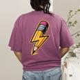 Retro Pencil Pencil Back To School Teacher Student Women's Comfort Colors T-Shirt Back Print Berry Retro Pencil Pencil Back To School Teacher Student Women's Comfort Colors T-Shirt Back Print Berry