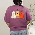 Retro Pencil Ghost Boo Spooky Teacher Halloween Costume Women's Comfort Colors T-Shirt Back Print Berry