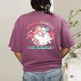 Retro Pink Christmas Santa's Favorite Art Teacher Artist Women's Comfort Colors T-Shirt Back Print Berry