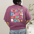 Retro Play Is Learning Kindergarten Teacher Team Women Women's Comfort Colors T-Shirt Back Print Berry Retro Play Is Learning Kindergarten Teacher Team Women Women's Comfort Colors T-Shirt Back Print Berry