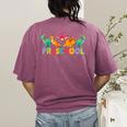 Retro Preschool Cute Dinosaur Preschool Teacher Kids Boys Women's Comfort Colors T-Shirt Back Print Berry Retro Preschool Cute Dinosaur Preschool Teacher Kids Boys Women's Comfort Colors T-Shirt Back Print Berry