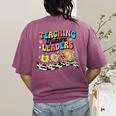 Retro Teaching Future Leaders Groovy Teacher Back To School Women's Comfort Colors T-Shirt Back Print Berry Retro Teaching Future Leaders Groovy Teacher Back To School Women's Comfort Colors T-Shirt Back Print Berry