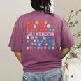 Retro Wildflower Early Intervention Teacher Interventionist Women's Comfort Colors T-Shirt Back Print Berry