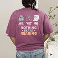 Rock Paper Scissors Teacher Librarian Nothing Beats Reading Women's Comfort Colors T-Shirt Back Print Berry