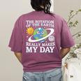 Rotation Of Earth Science Teacher Earth Day Men Women Women's Comfort Colors T-Shirt Back Print Berry