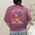 Santa's Favorite Music Teacher Christmas Santa Hat Matching Women's Comfort Colors T-Shirt Back Print Berry Santa's Favorite Music Teacher Christmas Santa Hat Matching Women's Comfort Colors T-Shirt Back Print Berry