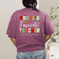 Santas Favorite Teacher Christmas Matching Xmas Men Women Women's Comfort Colors T-Shirt Back Print Berry